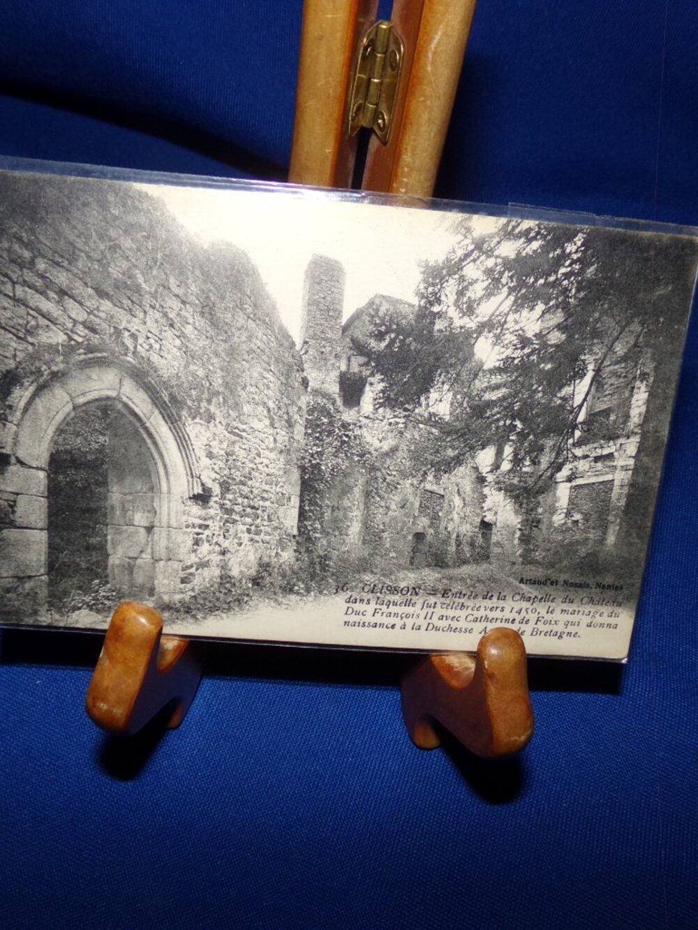 Vintage Clisson Castle Chapel Photo Postcard RPPC - France